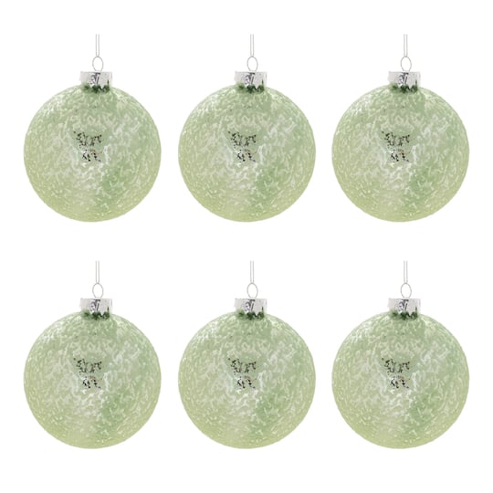 4" Beaded Glass Ball Ornaments, 6ct. By Melrose in Silver | Michaels®
